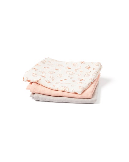 Muslinfilt baby rosa mix